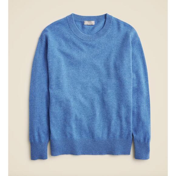 NEW J.Crew Cashmere Relaxed Crewneck Sweater Oversized Heather Twilight XXS - Picture 4 of 12